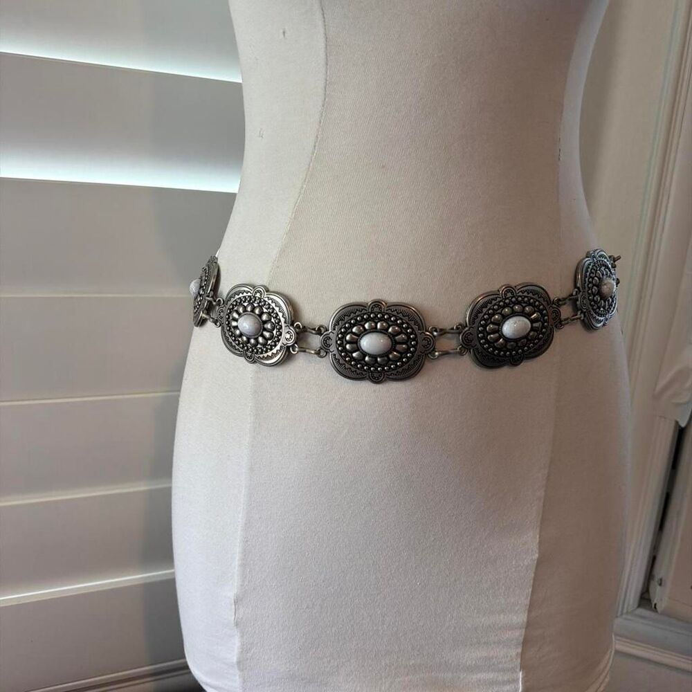 Unbranded Women's Silver and Grey Belt